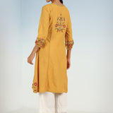 Mustard Solid Kurta Set for Women