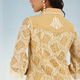 Mustard Lace Collared Tunic for Women