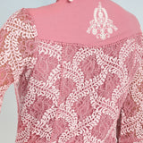 Peach Lace Collared Tunic for Women