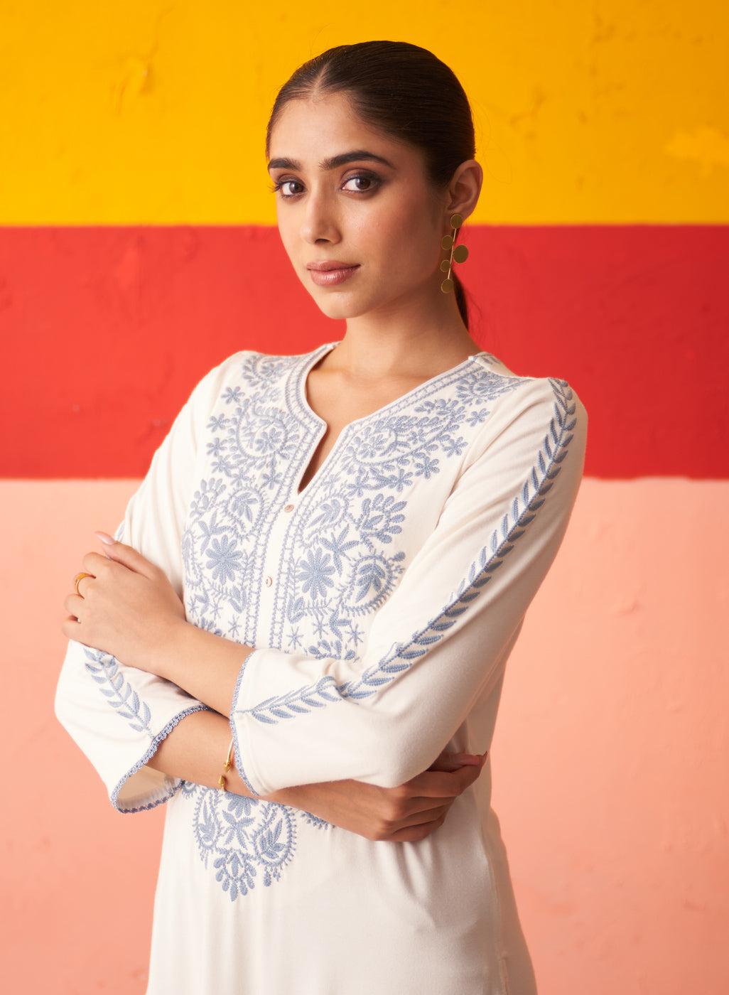 White hot sale straight kurta