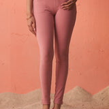 Pink Solid Jegging with Side Pockets