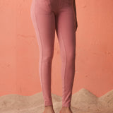 Pink Solid Jegging with Side Pockets