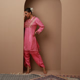 Pink Co-ord Set with Sequin Work Kurta and Dhoti