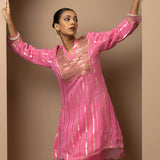 Pink Co-ord Set with Sequin Work Kurta and Dhoti