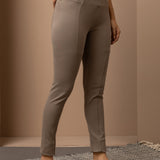 Grey Long Plain Jegging