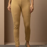 Anaya Dark Beige Skinny Fit Trousers for Women