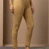 Anaya Dark Beige Skinny Fit Trousers for Women