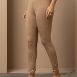 Sofia Beige Skinny Fit Leggings for Women