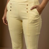 Mustard Regular Plain Capri