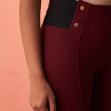 Maroon Long Plain Jegging