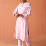 Arziya Pink Embroidered Rayon Kurta Set for Women