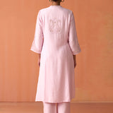 Arziya Pink Embroidered Rayon Kurta Set for Women