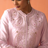 Arziya Pink Embroidered Rayon Kurta Set for Women