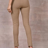 Beige Plain Jegging - Lakshita