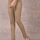 Beige Plain Jegging - Lakshita