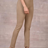 Beige Plain Jegging - Lakshita