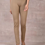 Beige Plain Jegging - Lakshita