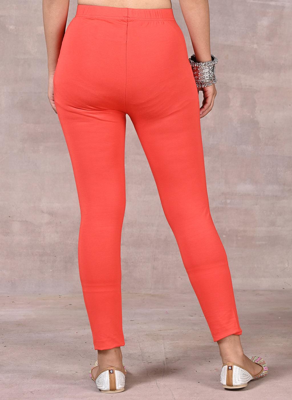 Bright Orange Plain Tight - Lakshita