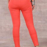 Bright Orange Plain Tight - Lakshita