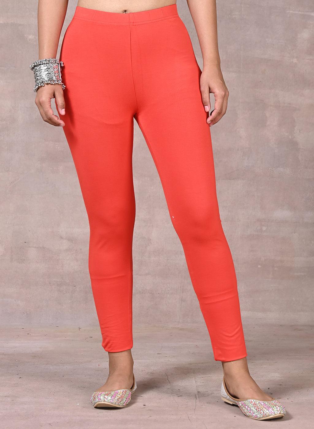 Bright Orange Plain Tight - Lakshita