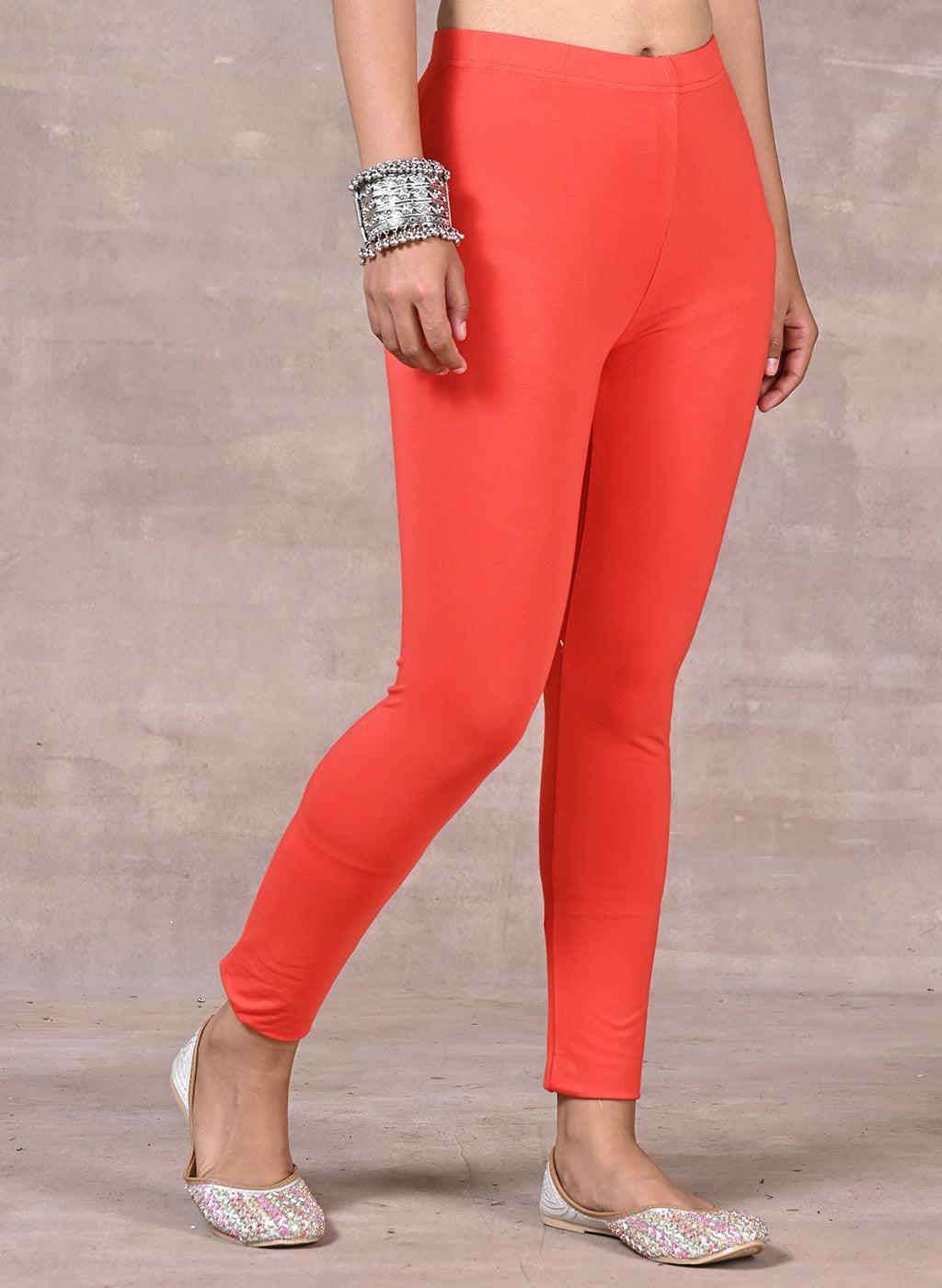 Bright Orange Plain Tight - Lakshita