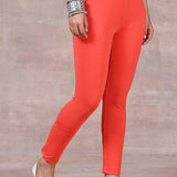 Bright Orange Plain Tight - Lakshita