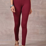 Sofia Dark Maroon Skinny Fit Leggings for Women