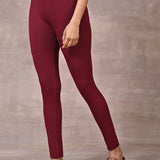 Sofia Dark Maroon Skinny Fit Leggings for Women