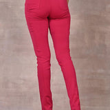 Pink Solid Elastic Jegging with Pocket and Rivets Detailing - Lakshita