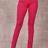 Pink Solid Elastic Jegging with Pocket and Rivets Detailing - Lakshita