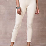 Cream Ankle Length Legging - Lakshita