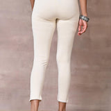 Cream Ankle Length Legging - Lakshita