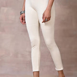 Cream Ankle Length Legging - Lakshita