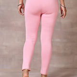 Pink Ankle Length Plain Legging - Lakshita