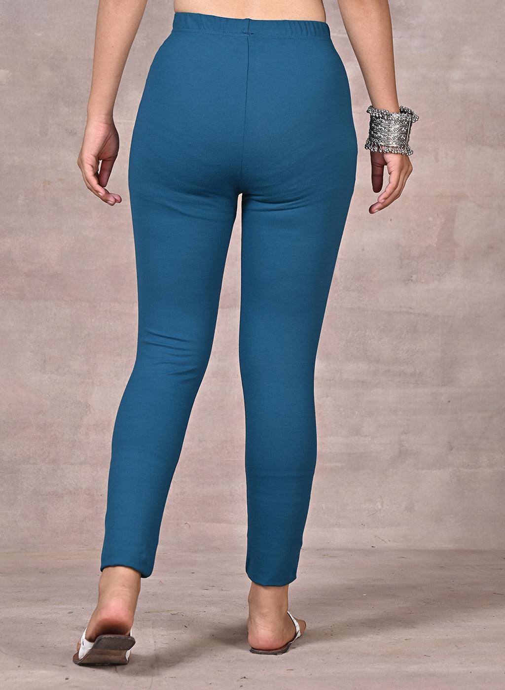 Turquoise Pink Plain Tight - Lakshita