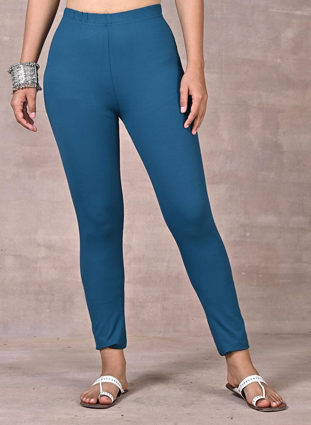 Turquoise Pink Plain Tight - Lakshita