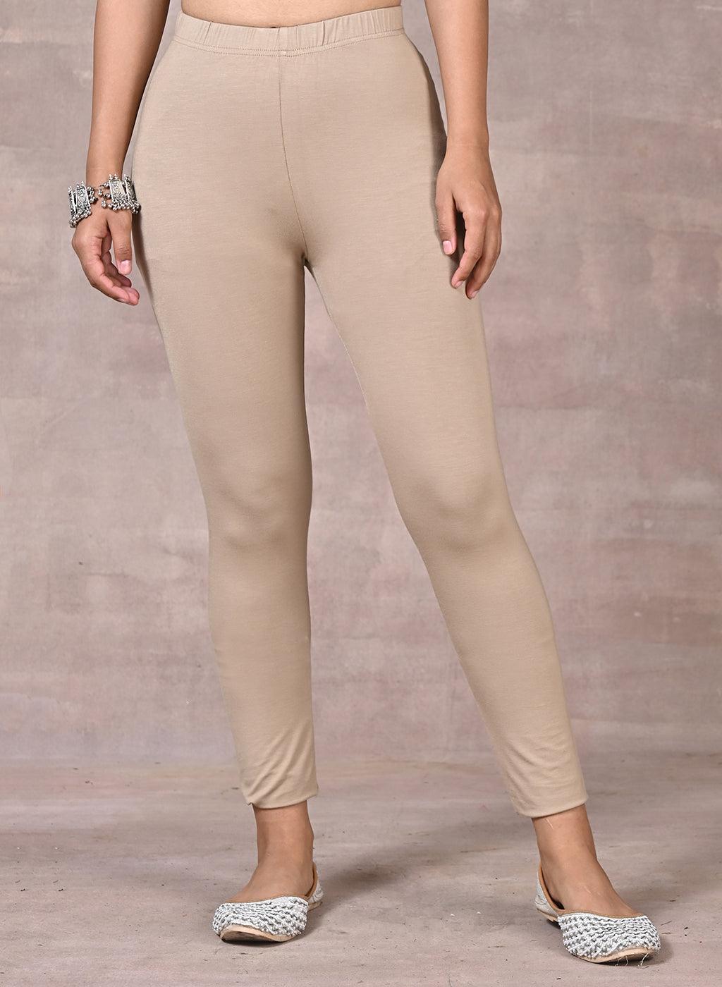 Bright Beige Plain Tight - Lakshita