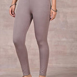 Slate Grey Ankle Length Plain Legging - Lakshita