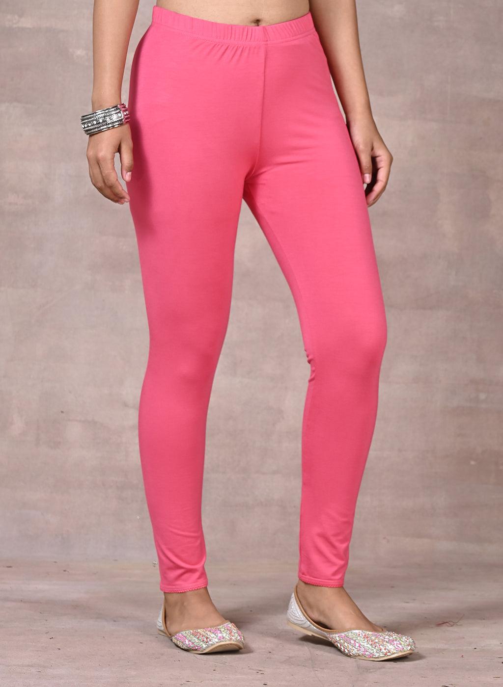 Bloom Side Stripe Cuff Leggings-Pink - Mia Moda Boutique