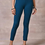 Deep Teal Ankle Length Plain Legging - Lakshita