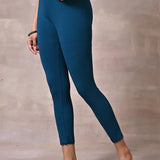 Deep Teal Ankle Length Plain Legging - Lakshita