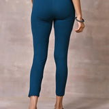 Deep Teal Ankle Length Plain Legging - Lakshita