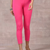 Farah Dark Pink Viscose Lycra Leggings for Women