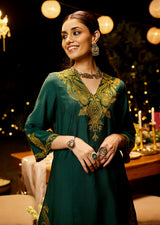 Faiza Emerald Embroidered Co-ord Set for Women