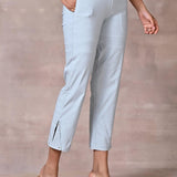 Spa Blue Pant with Elastic Waist Band - Lakshita