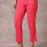 Rose Pink Pant with Elastic Waist Band - Lakshita