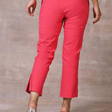 Rose Pink Pant with Elastic Waist Band - Lakshita