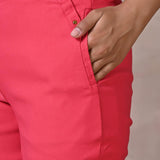 Rose Pink Pant with Elastic Waist Band - Lakshita