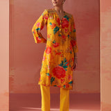 Noorani Mustard Printed Kurta