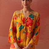 Noorani Mustard Printed Kurta